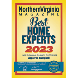 Appleton Campbell Plumbing 2023 North Virginia Magazine Award for Best Home Experts